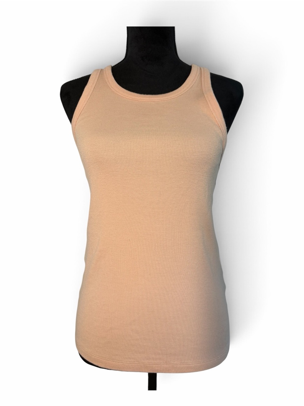 AYR Women’s Medium Flex Tank Top Croissant Beige Ribbed Pima Cotton Neutral
